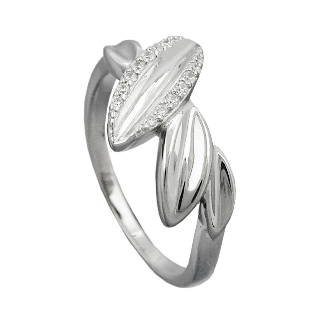 Ring 11mm mit Zirkonias glänzend rhodiniert Silber 925