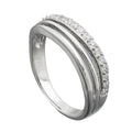Ring 6mm mit Zirkonias glänzend rhodiniert Silber 925