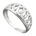 Ring 9mm Muster ausgestanzt glänzend diamantiert rhodiniert Silber 925