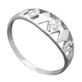 Ring 7mm Muster ausgestanzt matt-glänzend diamantiert rhodiniert Silber 925
