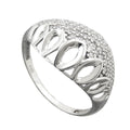 Ring 13mm mit vielen Zirkonias glänzend rhodiniert Silber 925